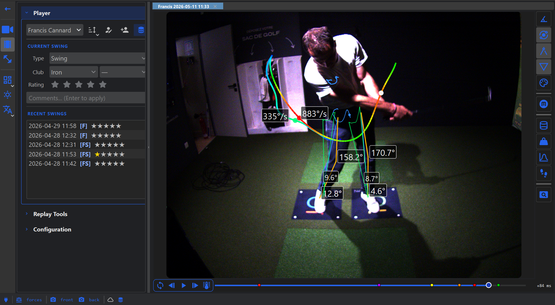MINA Golf speed gauges - amateur training with real-time data