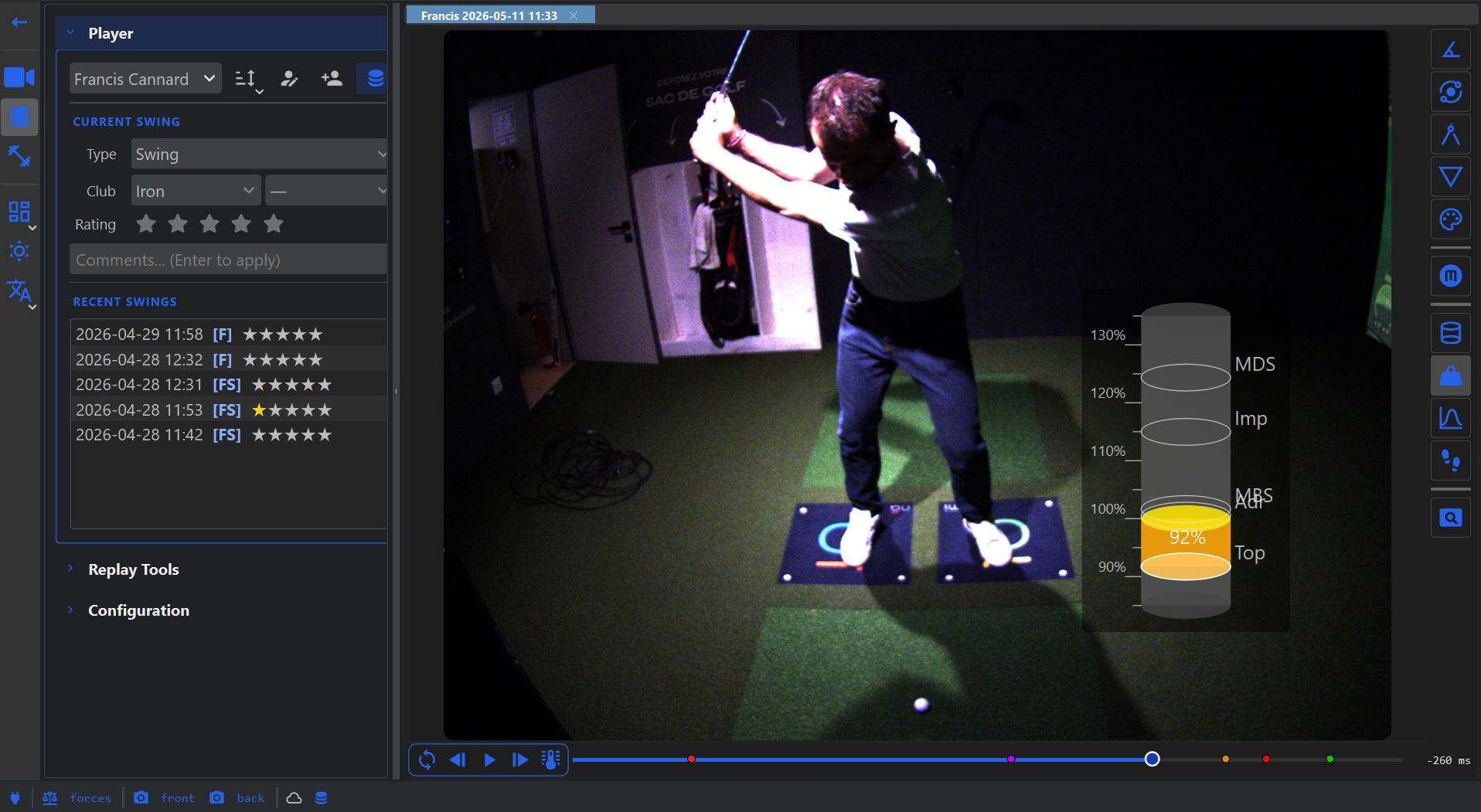 MINA Golf installation - professional golf lounge simulator venue